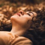 woman, nature, model, young, pose, female, cute, outdoors, face, hairstyle, people, modeling, fall, autumn, leaves, forest, season, grass, fashion, portrait